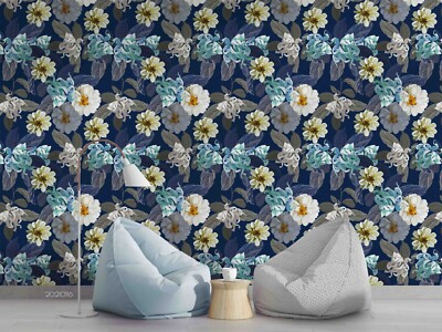 3D Flower Flora Watercolor Pattern Wallpaper Wall Murals Removable Wallpaper 16