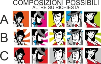 Lupin quadri su tela 5 pezzi pronti da appendere pop art