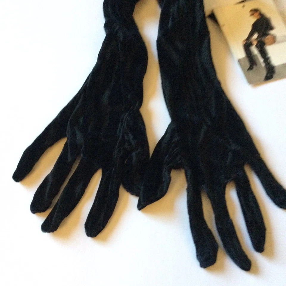 ARMARIO DESNUDO OH SO WILD GUANTES LARGOS ESTAMPADO TIGRE TERCIOPELO NEGRO OS NUEVOS CON ETIQUETAS Foto 4 de 4