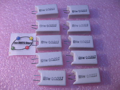 Resistor High Power Ceramic Cement .22 Ohm R22 5% 5W - NOS Qty 10