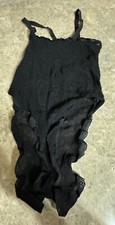 VINTAGE BLACK LACEY TEDDY   SIZE SMALL