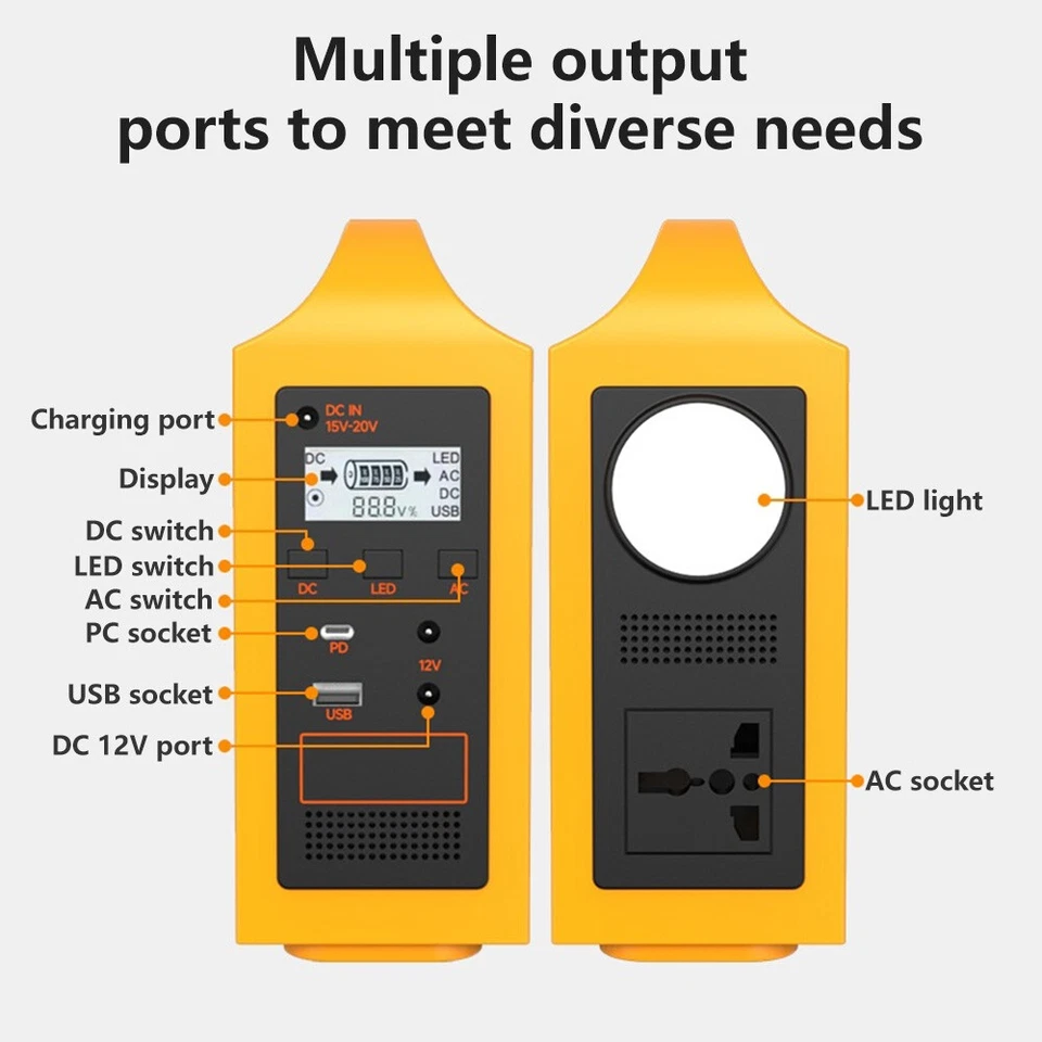 Central Eléctrica Portátil 100W 110V Generador de Energía Solar 24000mAh Banco de Energía Foto 4 de 4