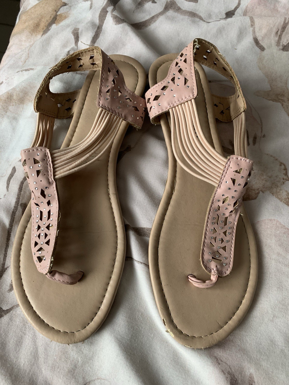 APL Sandali arcobaleno rosa rosa taglia 4 elasticizzati e zeppa