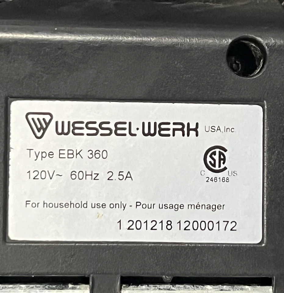 Wessel-Werk EBK360 электрическая центральная вакуумная головка питания палочка и шланг EBK-360 - Изображение 3 из 3