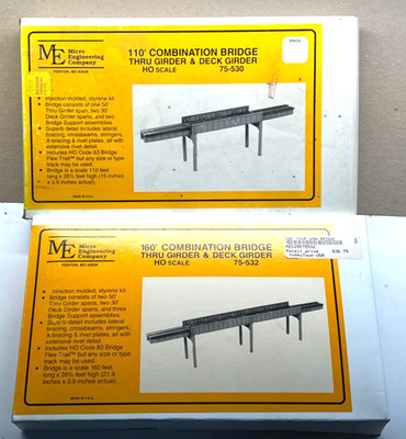 Micro Engineering Company HO #75-530 and 532 Combination Bridges