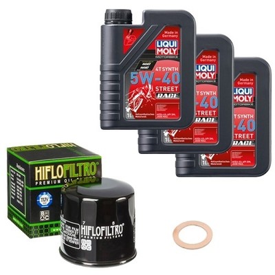 HiFlo Öl Set LM 5W-40 Race 3L für Yamaha YFM 700 FWAD PSE Grizzly Spec Ed. EP 14