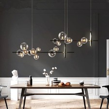 Modern Bubble Glass Chandelier - Linear Dining Room, Kitchen Island Pendant L...