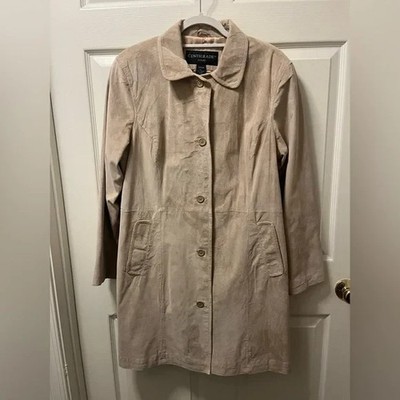 Centigrade Women s Tan Suede Trench. Fully Lined. Sz M. Spring/Fall Coat Classic