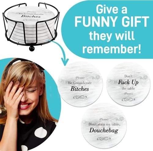 Posavasos divertidos - Regalos perfectos para elefantes blancos - Regalos únicos para grises - novedad Foto 4 de 4