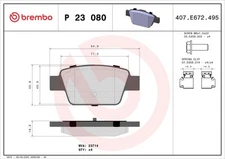 Brembo P 23 080 brake pad set, disc brake for Alfa Romeo Chrysler Fiat Lanc