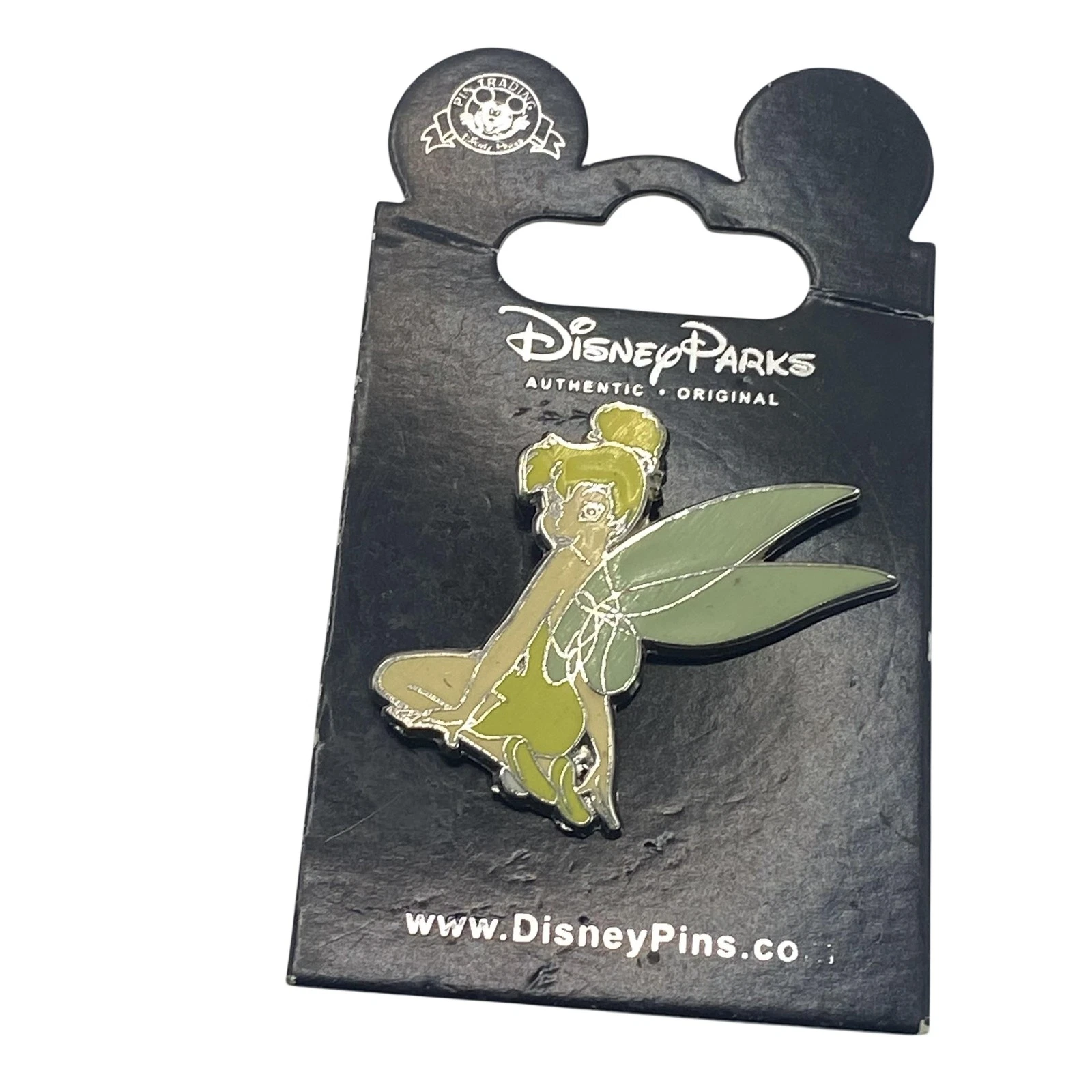 Disney Parks Tinker Bell Enamel Lapel Trading Pin Single Green Wings Card