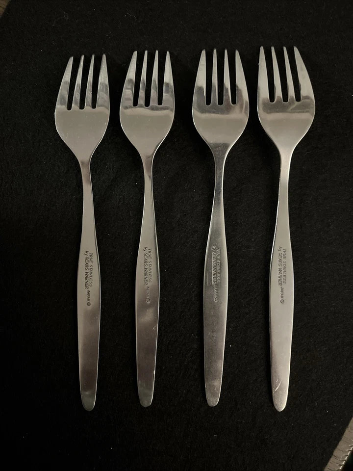 Juego de cuatro tenedores de ensalada/desierto Mid-Century SEARS & WARNER True Stainless Sew2 Foto 2 de 4