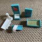 5 Piece Lot Vintage Fisher Price Little People Hospital Equipment Accessories