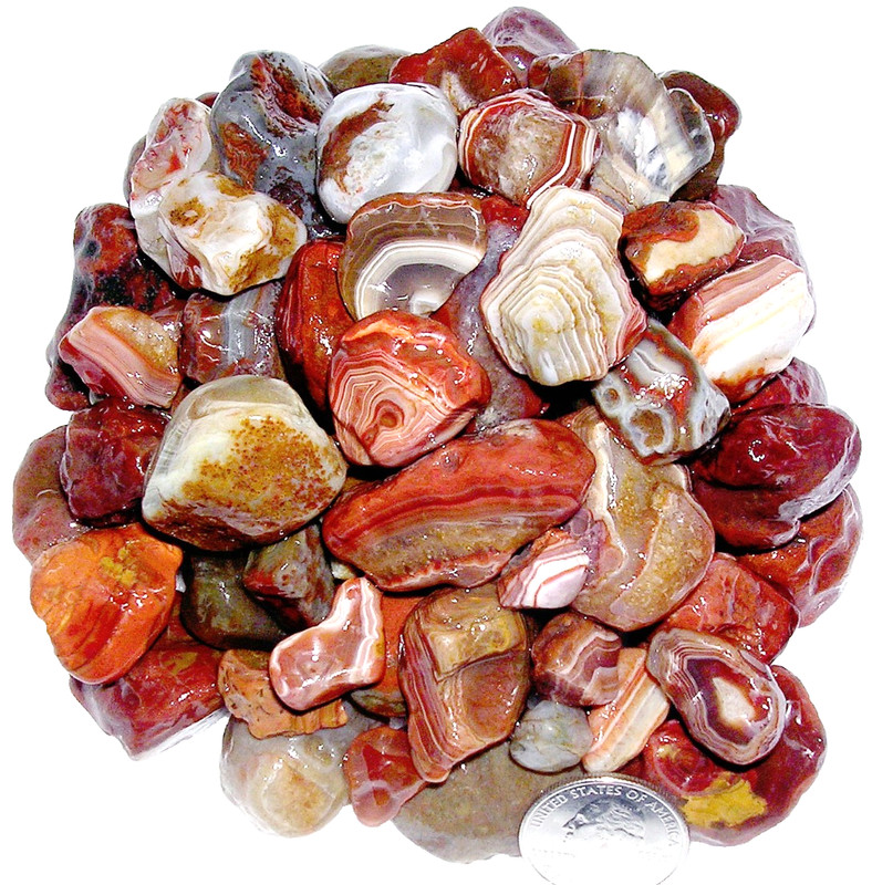 Lake Superior Agate Agates 2+Lbs 'FANTASTIC ROUGH TUMBLERS' Lapidary Gemstones 6