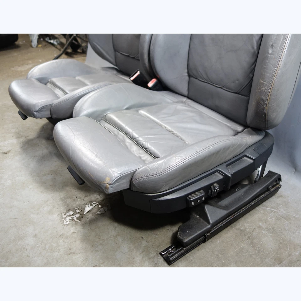 Par de asientos deportivos delanteros BMW E36 M3 96-99 cupé cuero gris morera paquete Lux OEM Foto 2 de 4