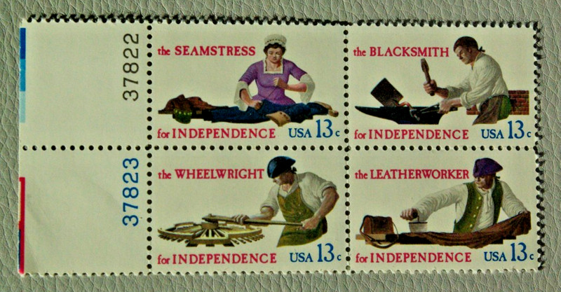 USPS Stamps .. 13c Skilled Hands for Independence .. MNH .. Block .. 1977