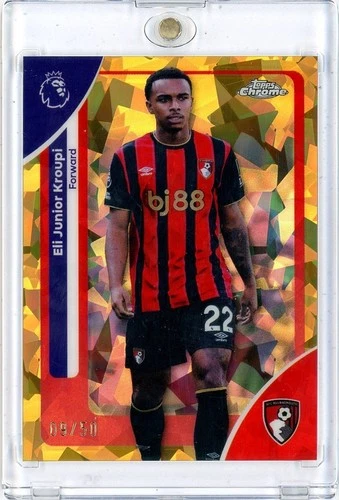 2026 Topps Chrome Premier League Soccer Gold Refractor Eli Junior Kroupi #7