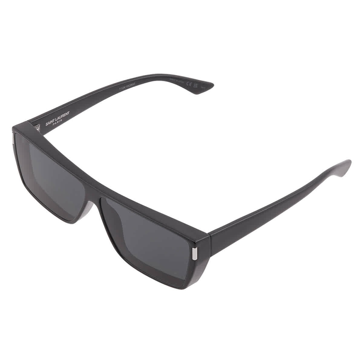 Occhiali da sole unisex Saint Laurent neri rettangolari SL 757 001 64 SL 757 001 64