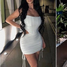 Fashion Nova Strapless White Mini Dress