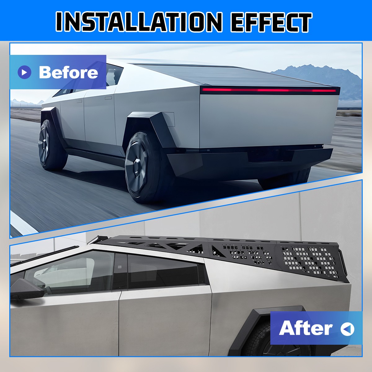 Heavy Steel Full-Frame Bed Rack Kit Roof Cargo Racks For 2024+ Tesla Cybertruck