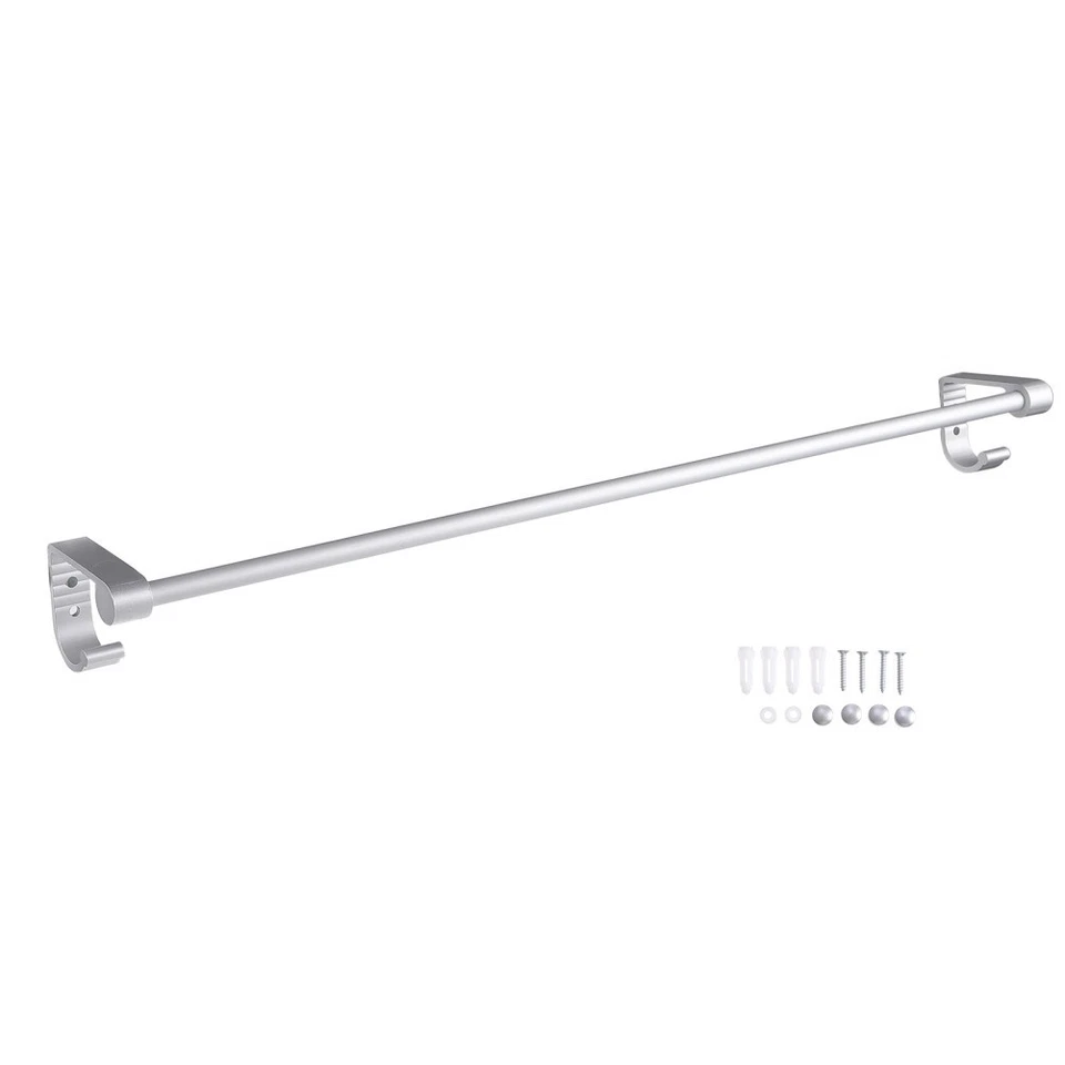 Porta asciugamani da asciugamani in alluminio a parete con porta asciugamani - Immagine 3 di 4