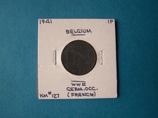 BELGIUM COINS 1941 YEAR 1 FRANC NICE COPPER-NICKEL COIN.