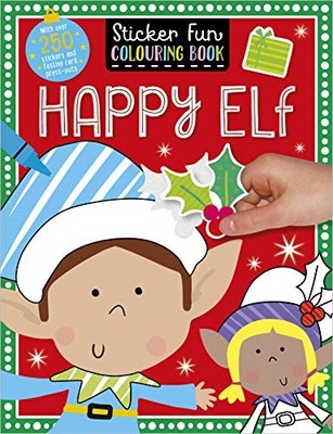 STICKER SCENES COLOURING BOOK Happy Elf,Make Believe Ideas
