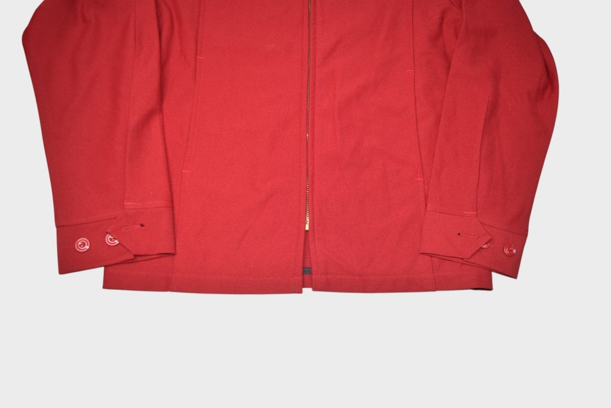 Vintage Unitog Jacket Mens 40 Small Red Workwear Zip Bomber Union 