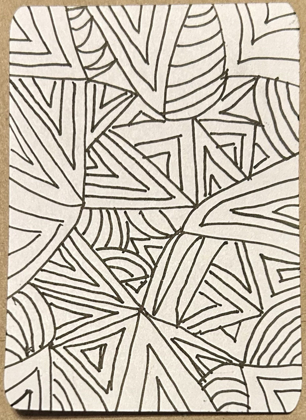 Original ACEO Handmade Miniature Abstract Line Drawing Art Ink on Paper