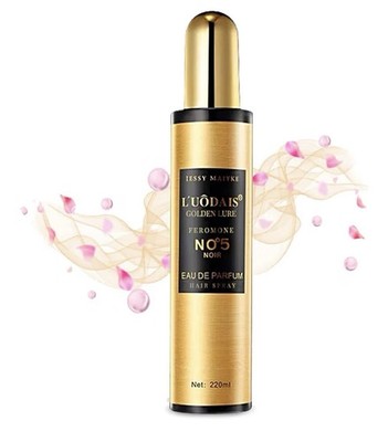 L'UODAIS 220ml Golden Lure Pheromone Hair Spray, Long-Lasting Hair Perfume Oil