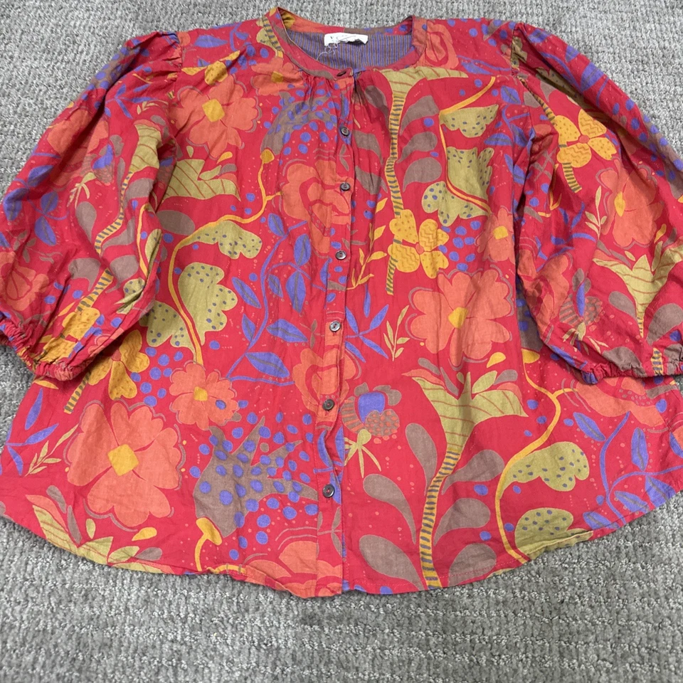 Blusa de terciopelo Graham & Spencer multicolor floral manga larga para mujer grande” Foto 4 de 4
