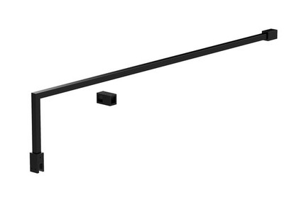 Feuchtraumwand Stützstange Set Matt Schwarz Dusche Glasscheibe Stabilisator
