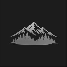 Mountains and trees landscape Vinyl Decal Car Window Laptop Sticker