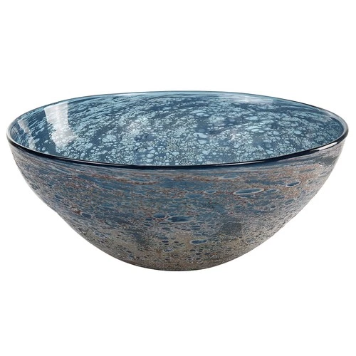 Uttermost Genovesa Aqua Glass Bowl - 14.25"W x 6"H x 14.25"D - Picture 1 of 6
