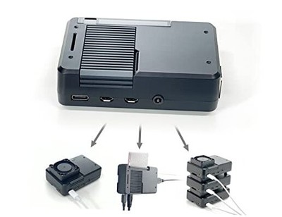  Multi-Functional Case for Raspberry Pi 4-1.Noiseless Passive Cooling 2.Active 