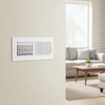 Adjustable 10x4 Inch Solid Steel Vent Cover in Elegant White - Easy Installation