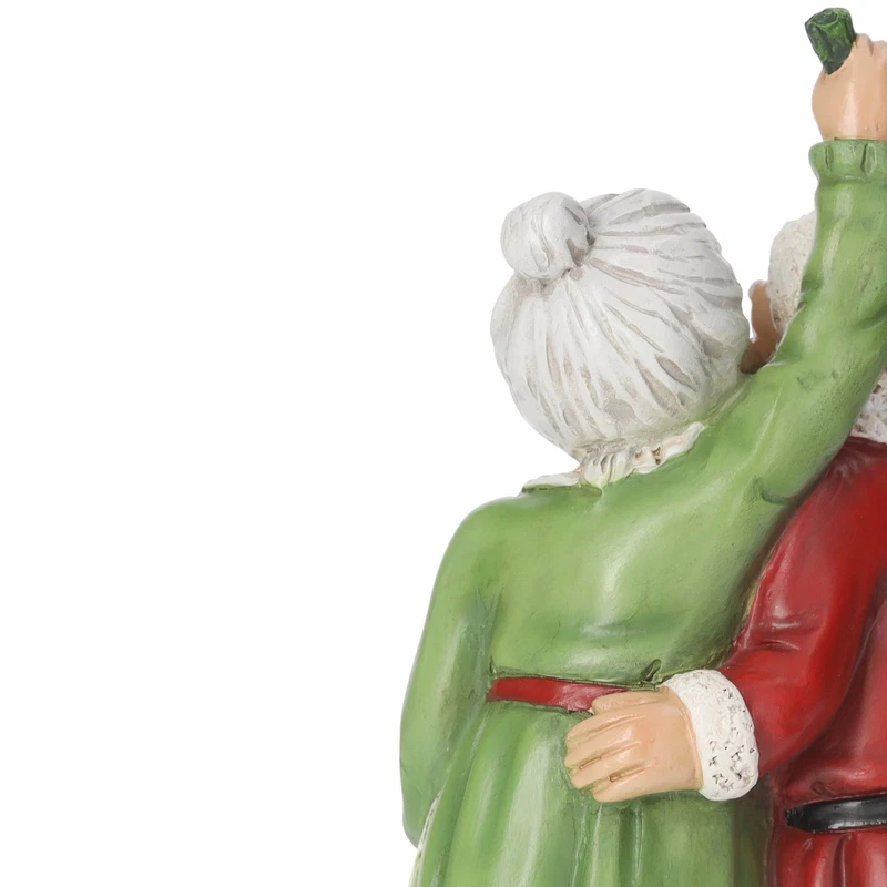 Famiglia Babbo Natale Statuina Decorazione Natalizia Resina Natale Soprammobile, fotografia 9 di 9
