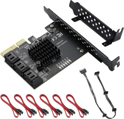 PCI-E x4 zu 6 Port SATA Karte ASM1166 6Gbps Erweiter