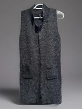IJOAH Women’s Cardigan S/M Gray Sleeveless Knit Mohair NWT