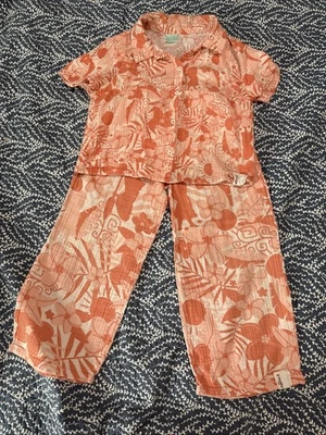 Disney Moana2 Niñas 2 Piezas 100% Algodón Conjunto de Verano Top Talla 8 Parte Inferior Talla 4/5 - Imagen 1 de 4