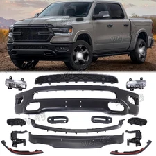 New Front Bumper Cover Kit Complete Assembly with Fog Lights For 19-22 RAM 1500