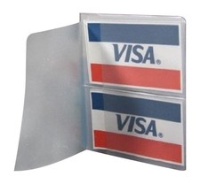 Hipster Plastic Vinyl INSERT Bifold Wallet Holds 12 Credit Card/Picture/Photo