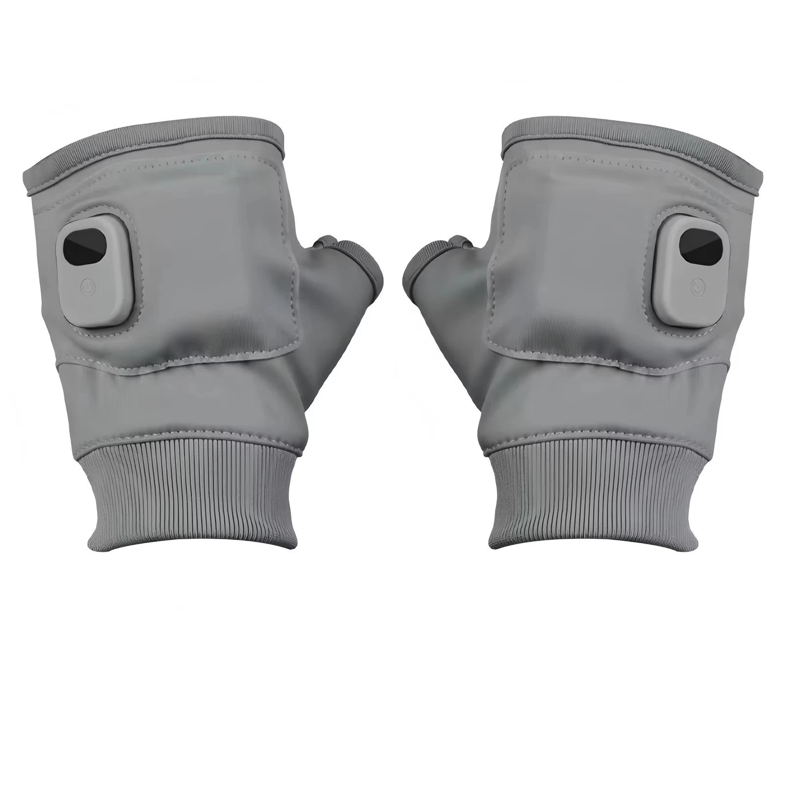 Rechargeable Typing Fingerless Gloves 360 Degree Heated Winter Windproof GRAY