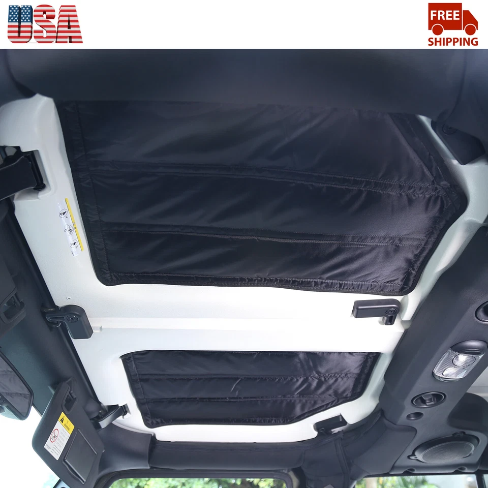 For 2012-17 Jeep Wrangler JK 2-Door Hardtop Insulation Mats Sound Headliner Pads Foto 3 de 4