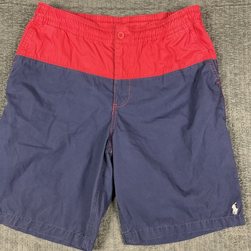 Polo Ralph Lauren Shorts Boys 20 Youth Red Blue Pony Swim Trunks Board Shorts - Picture 2 of 13