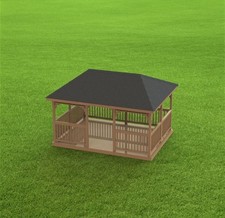 Garden Gazebo 001 with Hip Roof Paper Building Plans