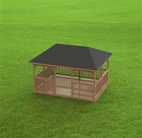 Garden Gazebo 001 with Hip Roof Paper Building Plans - Picture 1 of 10