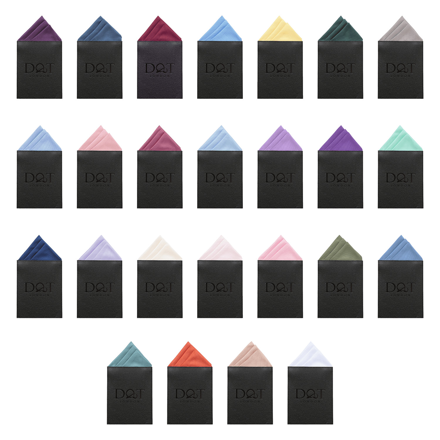 Cuadrado de bolsillo DQT sarga lisa informal formal boda preplegado un pico