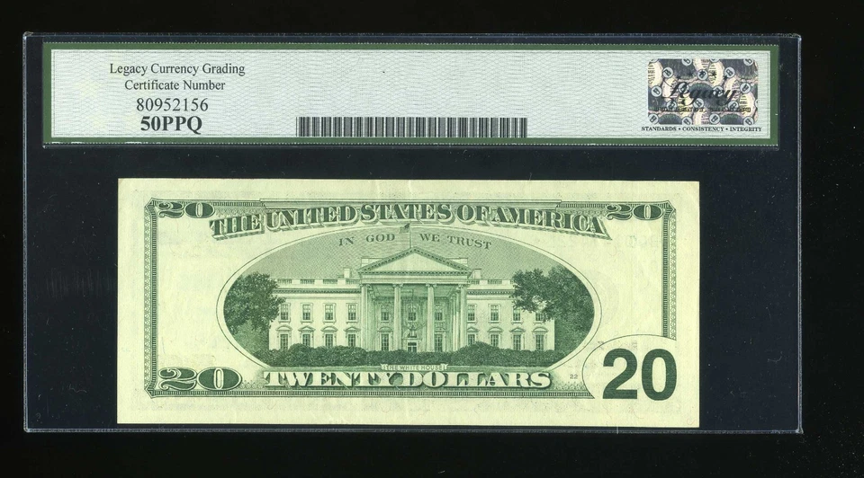 DBR 1999 $20 Chicago STAR Fr. 2086-G* Legacy AU-50 PPQ Serial BG01474221* - Image 2 of 2