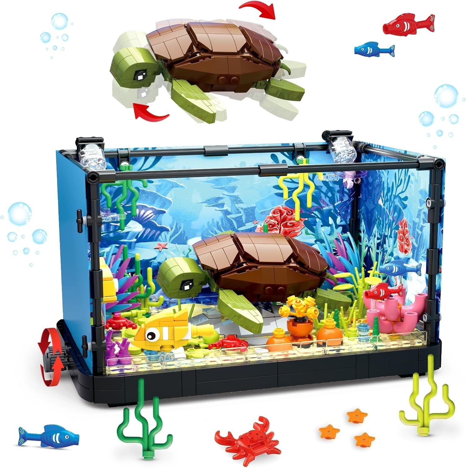 Atlantis World Aquaria Sea Turtle  - Building Blocks - Educational Toy Set